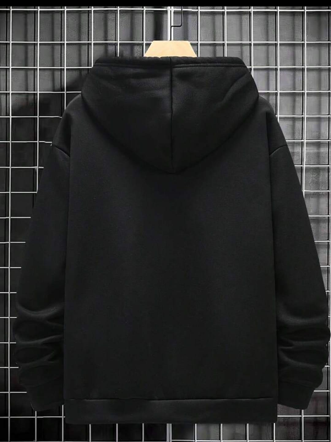 Men’s Classic Black Fleece Plain Hoodie – Warm, Stylish & Soft Cozy Wear