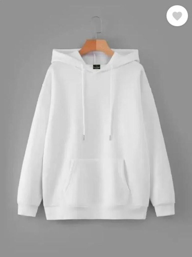 Men’s Classic White Fleece Plain Hoodie – Warm, Stylish & Soft Cozy Wear