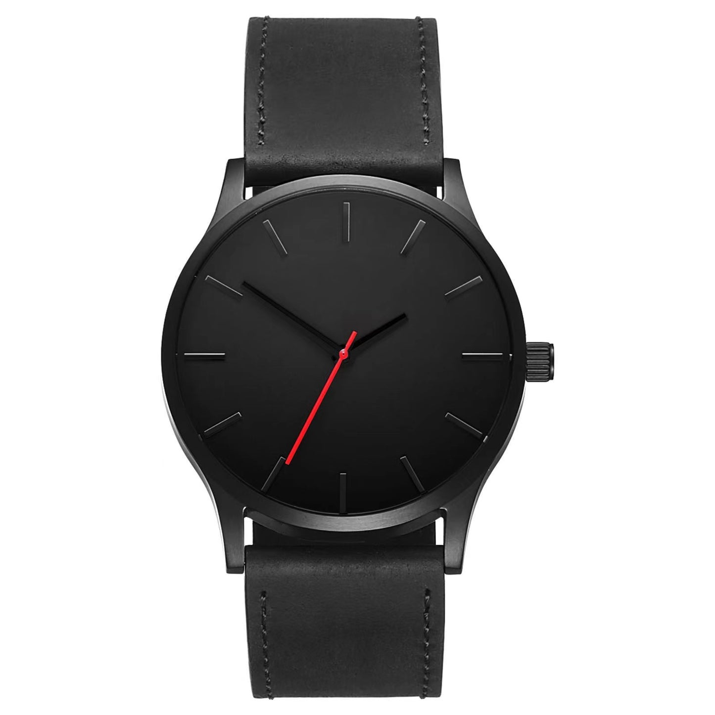 Men’s Large Dial Quartz Watch with Frosted Belt & Crown Bracelet – Casual & Stylish