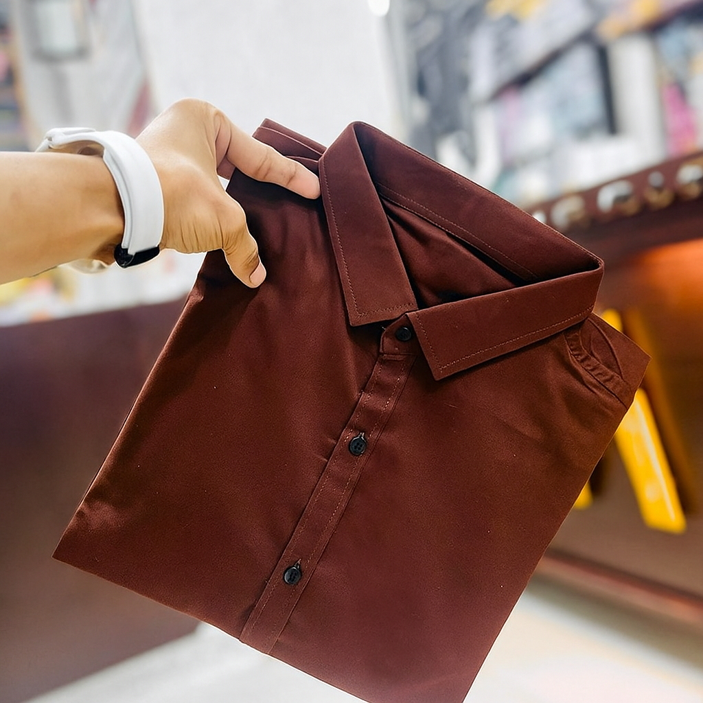 Men's Cotton Plain Casual Shirt