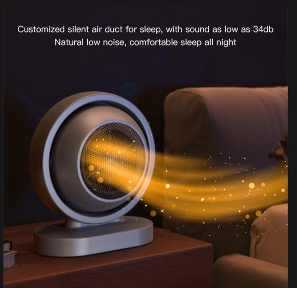 Portable 380W Mini Electric Heater with Intelligent Desktop Air Fan Warmer