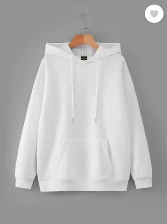 Men’s Classic White Fleece Plain Hoodie – Warm, Stylish & Soft Cozy Wear