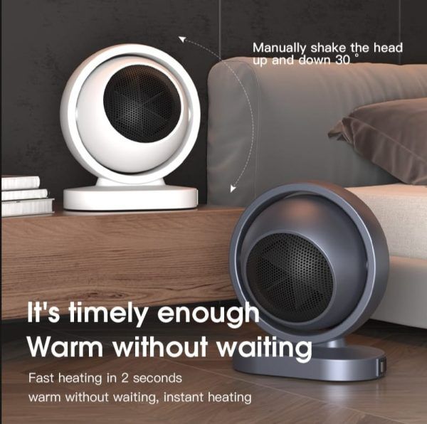 Portable 380W Mini Electric Heater with Intelligent Desktop Air Fan Warmer